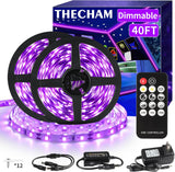 Aogiftr Kid-Safe UV Blacklight Strip – Playroom and Nursery Glow Decor, Cool Touch 12V LED Strip with Remote