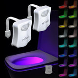 Toilet Light Motion Sensor 16 Colors (2 Pack) – Child Friendly Night Light for Kids Bathroom and Nursery, No Flame Auto Shutoff