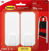 Command 10 lb XL Heavyweight Hook – Minimalist White Adhesive Hooks for Uncluttered Apartment Walls and Heavy Item Storage