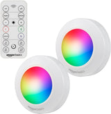 Amazon Basics LED Puck Lights, Battery Operated, 2 Pack — Task Lighting for Garage Workbenches and Workshop Projects