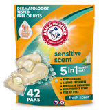 Arm & Hammer Power Paks for Sensitive Skin – Soothing Hypoallergenic Detergent for Allergy-Prone Adults' Everyday Wardrobe