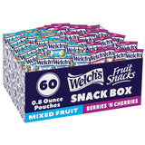Welch's Fruit Snacks Mixed Fruit & Berries Variety – Office Drawer Shared Snack for Workdays and Meetings, 0.8 oz Single Serve Pouches, 60 Count
