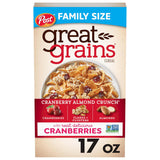 Great Grains Cranberry Almond Crunch – 38g Whole Grain Cereal for Sustained Morning Energy, 17 oz