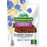 Cascadian Farm Organic Granola with No Added Sugar, Blueberry Vanilla Cereal for Home Office Snack Jars and Focused Morning Routines