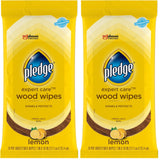 Pledge Expert Care Enhancing Wood Wipes – Lemon Scent Furniture Polish for Distraction-Free Home Office Setup