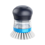 MR.SIGA Soap Dispensing Palm Brush – Faster Dish Washing for Busy Home Cooks, One-Handed Kitchen Sink Scrubber