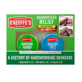 O'Keeffe's 3-Piece Skin Repair Set – Uncluttered Vanity Counter, Neutral Cream Jars and Slim Lip Stick for Clean Beauty Routine
