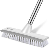 SetSail Extendable Floor Scrub Brush 26.5 to 51 Inch – Outdoor Pool Deck and Sidewalk Cleaner with Integrated Squeegee Scraper