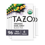TAZO Organic Earl Grey – Decorative Aroma Tea for Kitchen Counter Display, Afternoon Reading Nook, and Home Entertaining, 6 Pack