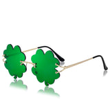 Shamrock Shaped Glasses St. Patrick's Day Mantel and Bar Cart Decor Accent