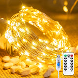 Minetom Twinkle Fairy Lights – Safe Kids Room Decor with Low-Heat LED, 33 ft Warm White String Lights with Remote and Timer