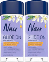Nair Glide On Hair Remover Stick – Spa Night Self-Care for Bikini and Underarm Areas, Painless At-Home Depilatory