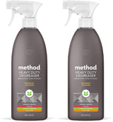 Method Heavy Duty Degreaser Lemongrass Scent – Low-Odor Stove Top Cleaner for Mindful Evening Cleanups, 28 Oz Spray Bottle