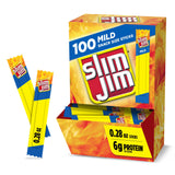 Slim Jim Smoked Meat Sticks, Original Flavor – Office Desk Drawer Protein Snack for Workdays, 6g Protein, 100 Count