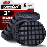 Ezprotekt Non Slip Furniture Pads as Housewarming Gift, Black Rubber Caster Cups for New Homeowners With Hardwood Floors