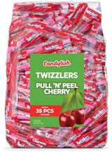 Twizlers Pull 'n' Peel Cherry Bulk Pack – Kids Birthday Party Favor Stuffer, 1 lb Cherry Licorice Strands