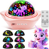 One Fire Unicorn Night Light Projector for Kids – Cordless Bedroom Sleep Aid for Girls Ages 3-8