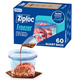 Ziploc Quart Freezer Bags for Clutter-Free Pantries – Uniform Quart Portions for Clean Storage