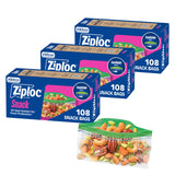 Ziploc Snack Bags – Family Pantry Essential for Kids Lunches, Leak-Resistant Reusable Mini Pouches