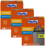 Hefty Strong Trash Bags – Bulk 48-Count Liners That Cut Down on Reorder Trips, 33 Gallon