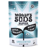 Molly's Suds Super Powder Detergent – Simple-Ingredient Laundry Soap for Intentional Starter-Home Closets, 60 Loads Unscented
