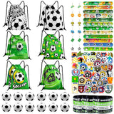 Organized Event Planning Kit – 110-Piece Soccer Favor Set with 12 Labeled Bags for Stress-Free Party Setup