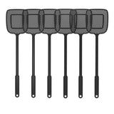 MR.SIGA Heavy Duty Long Handle Fly Swatter for Patio, Backyard and Camping, 6 Pack Black