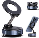 Vacuum Magnetic Suction Phone Holder – Secure Car Dashboard Mount for Hands-Free GPS and Calls, Black