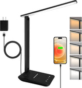 shinelife Dimmable LED Desk Light – Designer Task Lamp for Living Room and Bedroom Aesthetic, Black Finish