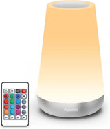 Auxmir Modern Table Lamp – Minimalist Bedside Accent Light in Light Brown Dark Brown White Silver and Magic Moon Finishes