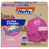 Hefty Ultra Strong 13 Gallon Trash Bags – Efficient Bulk Supply for Busy Home Offices and Meal Preppers, Pink Fabuloso Watermelon 110 Bags