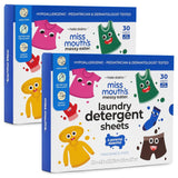 Miss Mouth's Messy Eater Travel Laundry Detergent Sheets for Hotels and Airbnbs, TSA Friendly Size