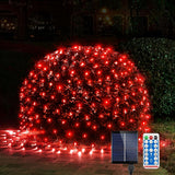 WBao Solar Christmas Net Lights – Cozy Ambient Lighting for Living Room and Bedroom Decor, 8.4ft x 5.2ft 200LED Mesh with 8 Modes