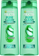 Garnier Fructis Pure Clean Purifying Shampoo – Travel-Size Friendly Daily Cleanser for Camping, Hiking, and Road Trips