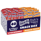 Welch's Yogurt Coated Fruit Snacks – Commute Bag Energy Boost, Strawberry & Mango Peach 40-Count