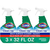 Clorox Multi Surface Cleaner – Worry-Free Germ Kill for High-Touch Kitchen and Bathroom Surfaces, 32 Oz Trigger Spray, 3 Pack