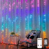 suddus Fairy Curtain Lights Indoor – 9.8x9.8ft Warm White 300 LED Hanging String Lights with Remote Dimming, Ideal Living Room and Bedroom Decor
