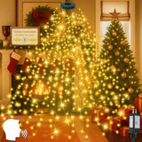 Cascadia Lights Waterproof Voice-Controlled Christmas Lights for Front Porch and Garden, IPX4 480 LED Cascading Tree Lights in Warm White