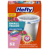 Hefty Small Trash Bags, Fabuloso Watermelon Scent – Bedroom Decor Coordinated Liner for 4 Gallon Cans, 52 Count