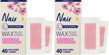 Nair Hair Remover Wax Ready Strips – Flameless, Smokeless Facial Hair Removal for Safe Home Use, 40 Count