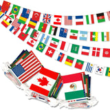 WorldBurst 100-Country Flag Bunting – 95ft Living Room Wall Garland for Travel-Themed Home Decor