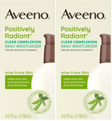 Aveeno Positively Radiant Acne Moisturizer – Gentle Formula Tested for Skin Sensitivity & Safety