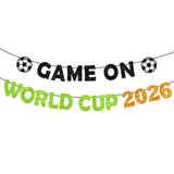 Game On World 2026 Cup Banner – Soccer Fan Gift for Him, World Cup Party Wall Decor Surprise