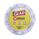 Glad Heavy Duty Paper Plates – Zero Dishwashing Paper Plates for Office Break Rooms and Conference Lunches, 100 Count