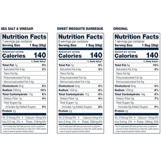 ten individually sealed 1-ounce bags per pack (20-bag variety pack also available)