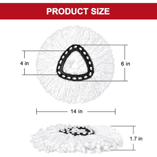 triangular rim geometry: 4-inch inner / 6-inch outer diameter for proper o-cedar spin mop fit