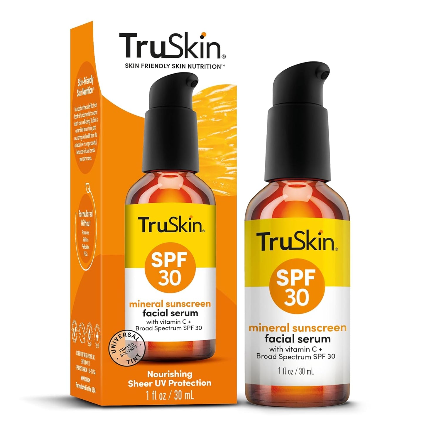 TruSkin Sunscreen Serum for Face - SPF 30 Tinted Mineral Sunscreen for a Mindful Morning Skincare Ritual