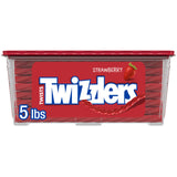 TWIZZLERS Strawberry Twists Candy Tub – Low Fat Chewy Licorice for Guilt Free Mindful Snacking, 5 lb