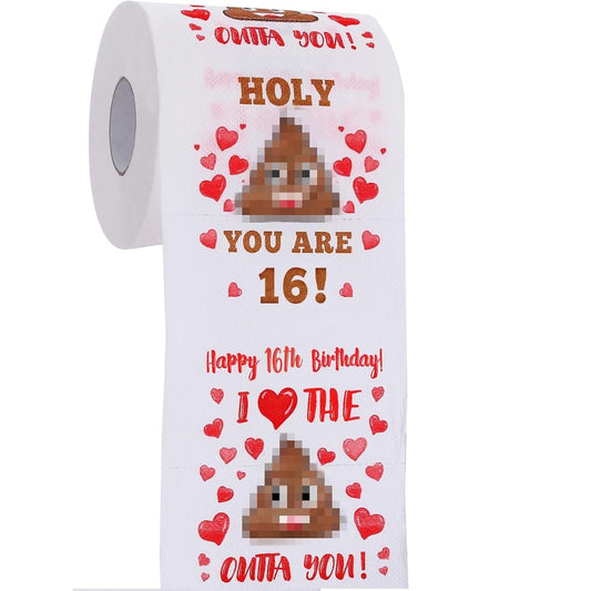 two funny pattern designs per roll with adult-themed messages