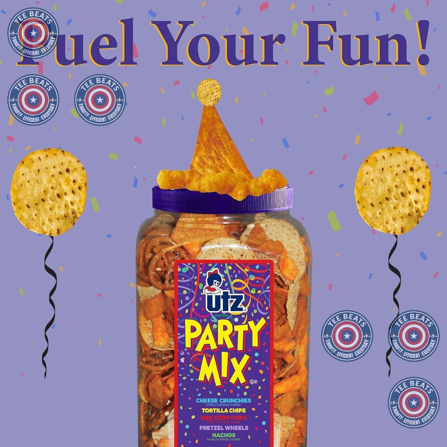 Utz Party Mix 26 oz Barrel - Crowd-Pleasing Hostess Gift for Housewarming and Holiday Hosting